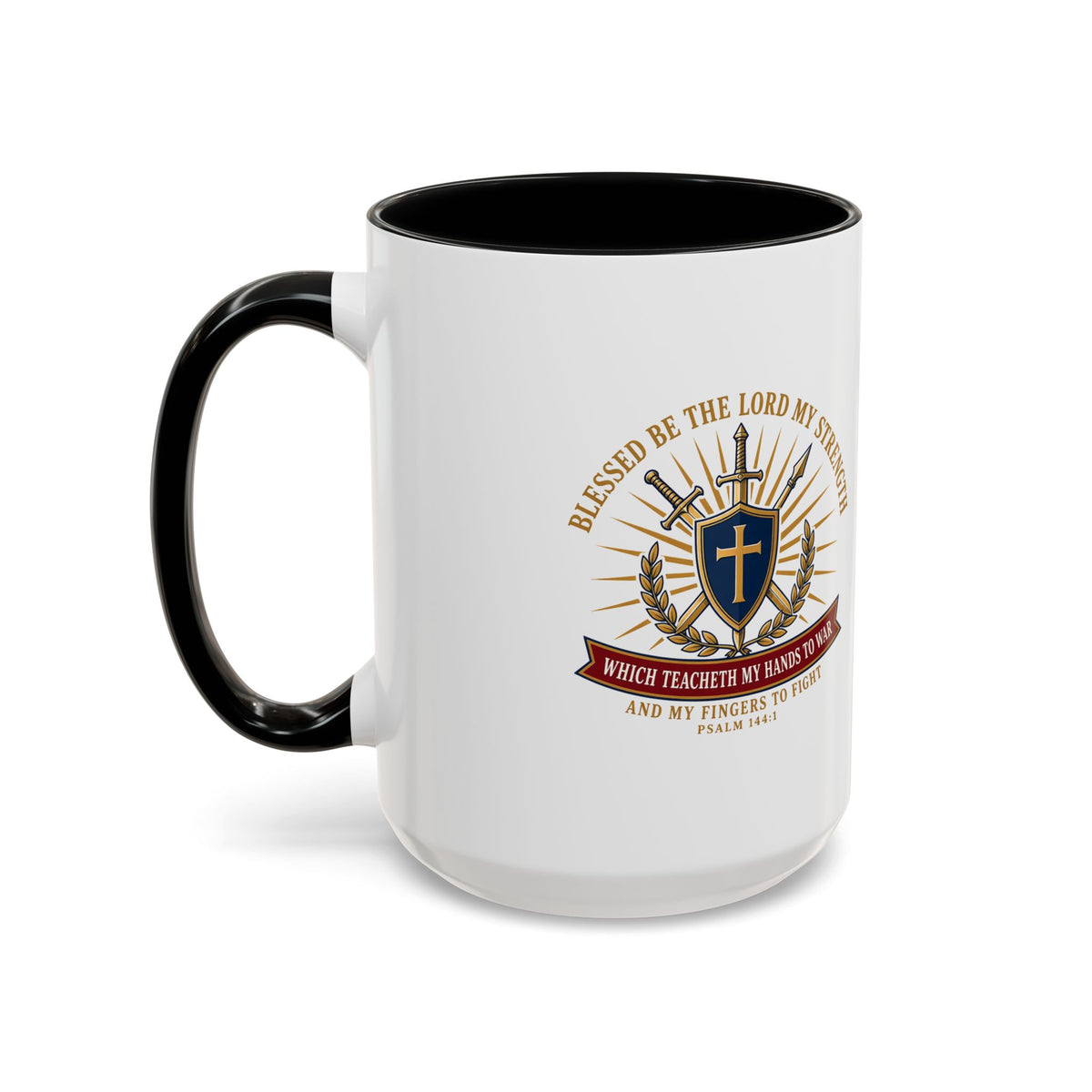 Hands to War Psalm 144:1 Accent Mug