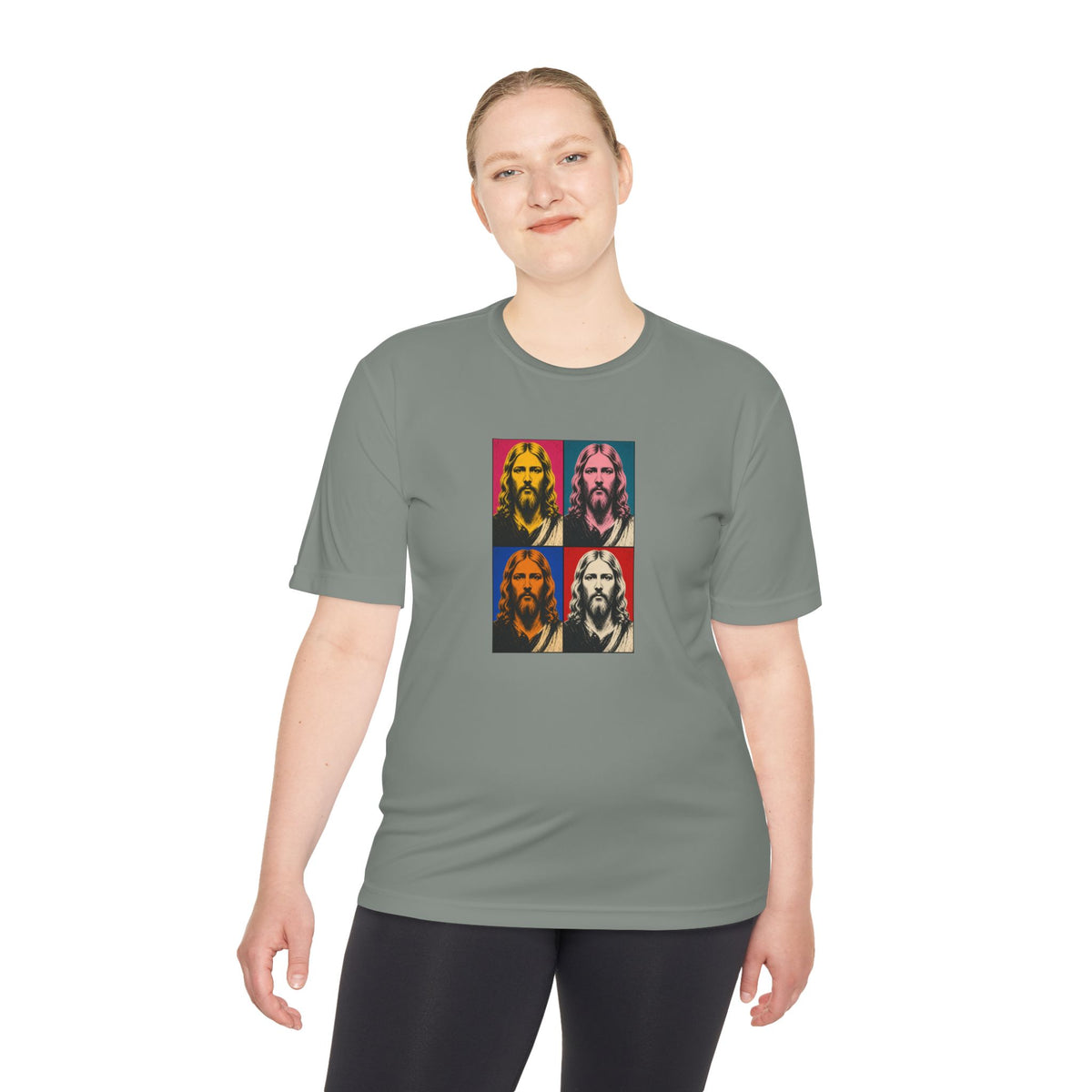Jesus Pop Art Grid Men's Dry-Fit Performance Tee