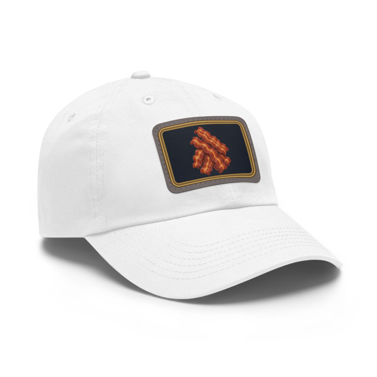 Bacon Pile Faux Leather Patch Dad Hat