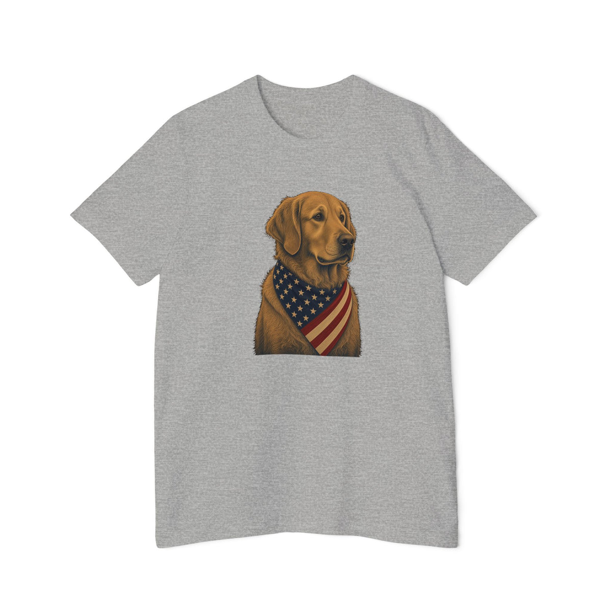 Patriotic Golden Retriever American Flag Bandana Lightweight Tee