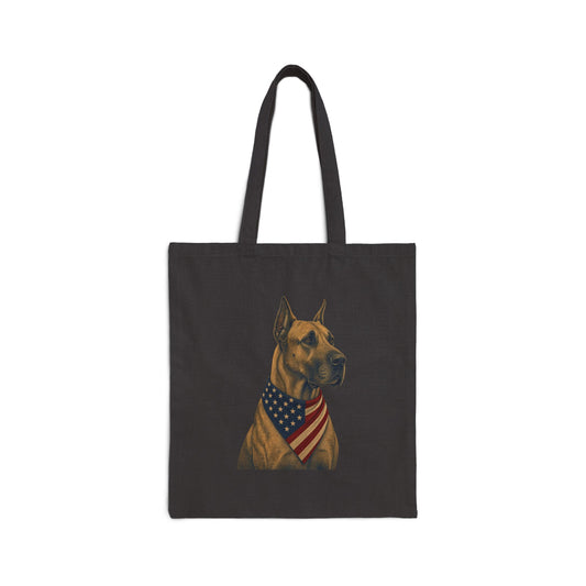 Great Dane Patriotic Pup Canvas Tote Bag