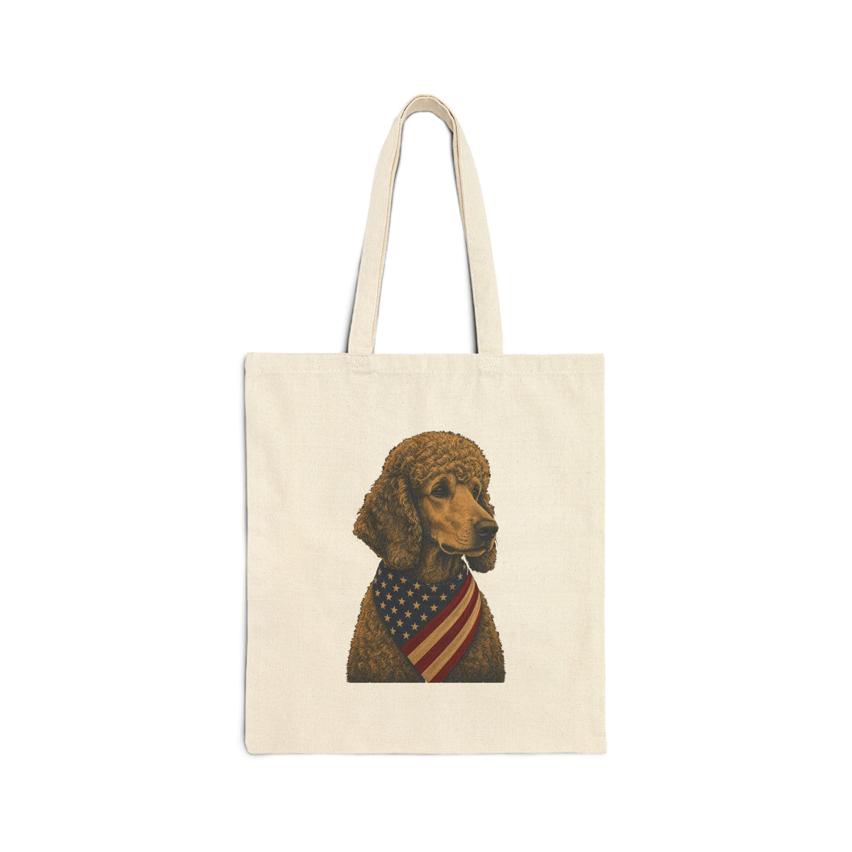 Poodle Patriotic Pup Canvas Tote Bag