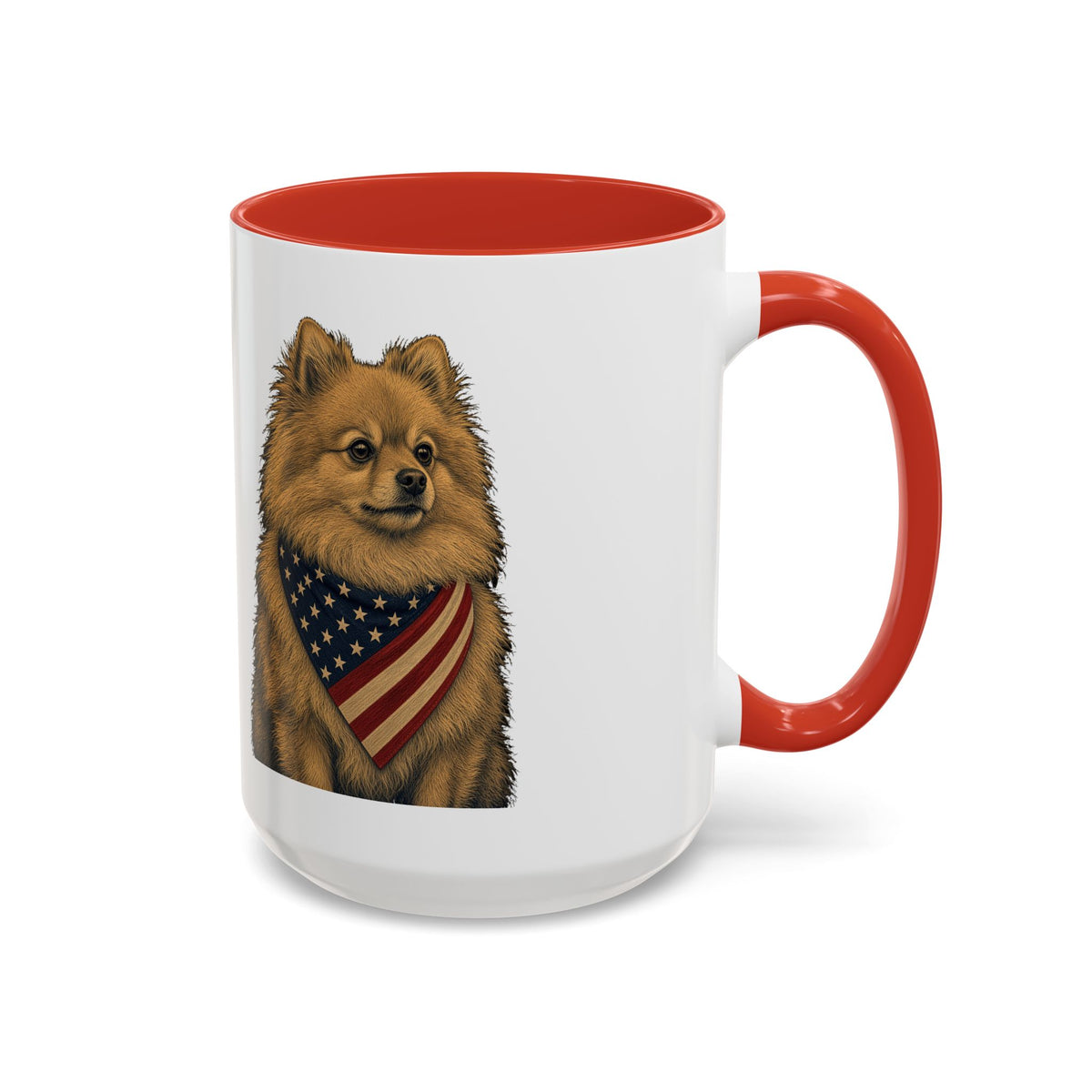 Patriotic Pomeranian Accent Mug