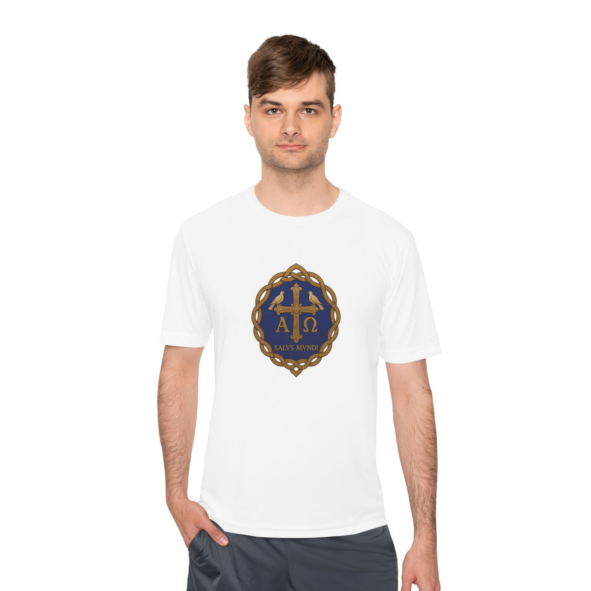 Salus Mundi Mosaic Cross Men's Dry-Fit Performance Tee