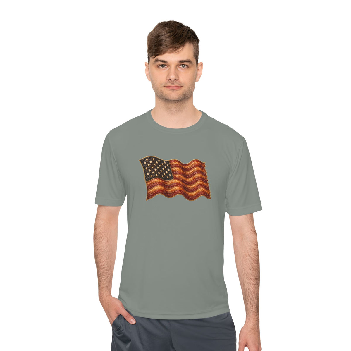 Bacon Flag Men's Dry-Fit Performance Tee