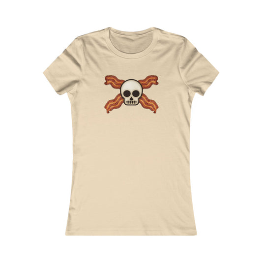 Bacon Jolly Roger Women's Slim Fit Tee