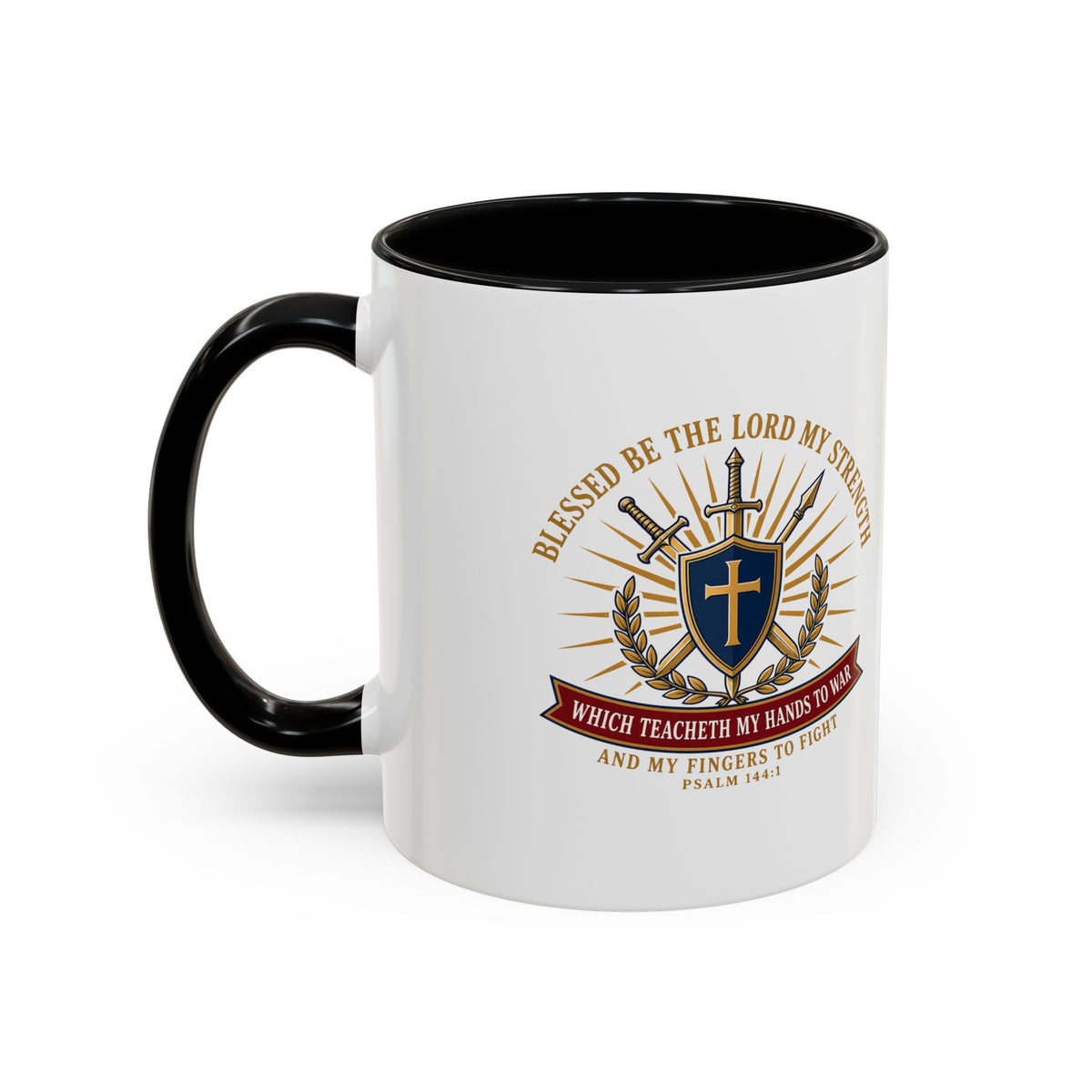 Hands to War Psalm 144:1 Accent Mug