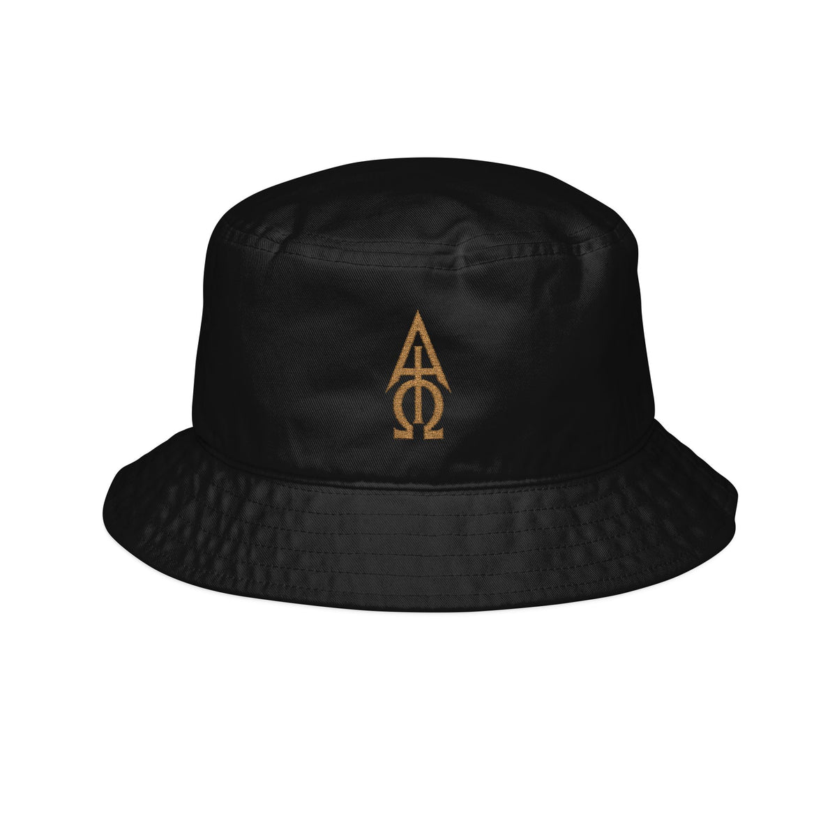 Alpha & Omega Monogram Embroidered Bucket Hat