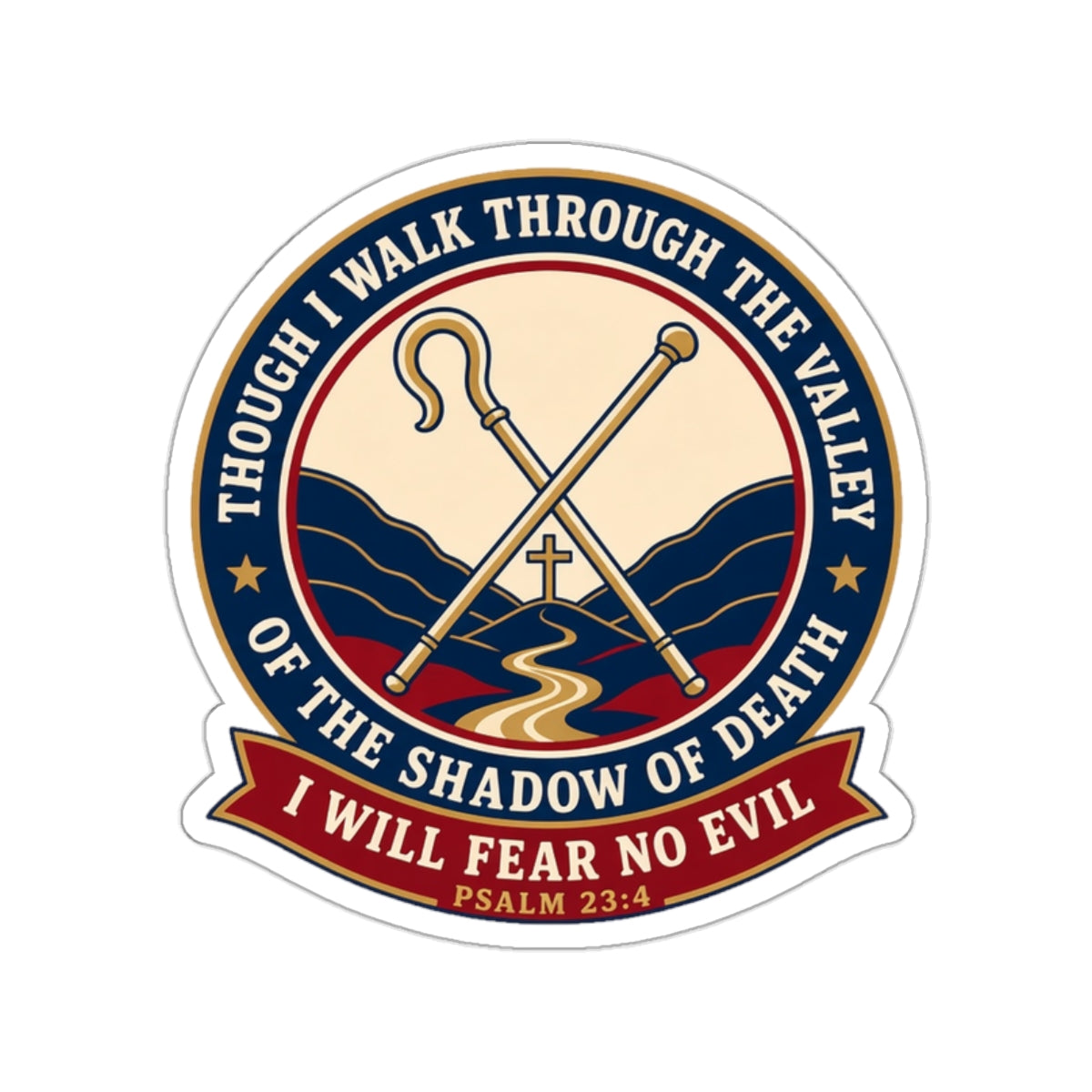 Fear No Evil Psalm 23:4 Die-Cut Sticker
