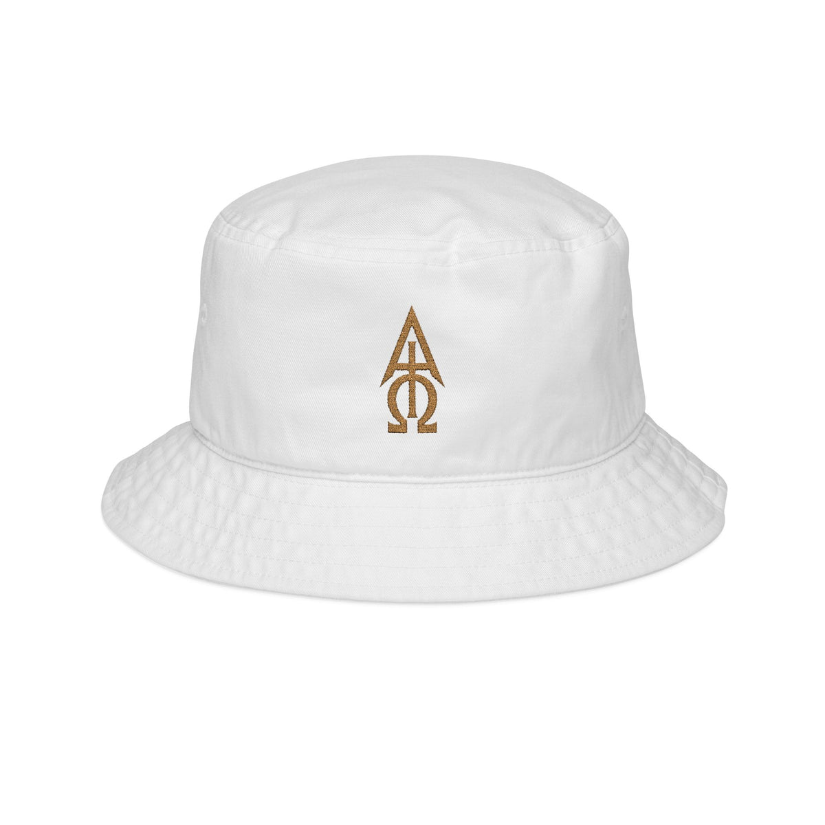 Alpha & Omega Monogram Embroidered Bucket Hat