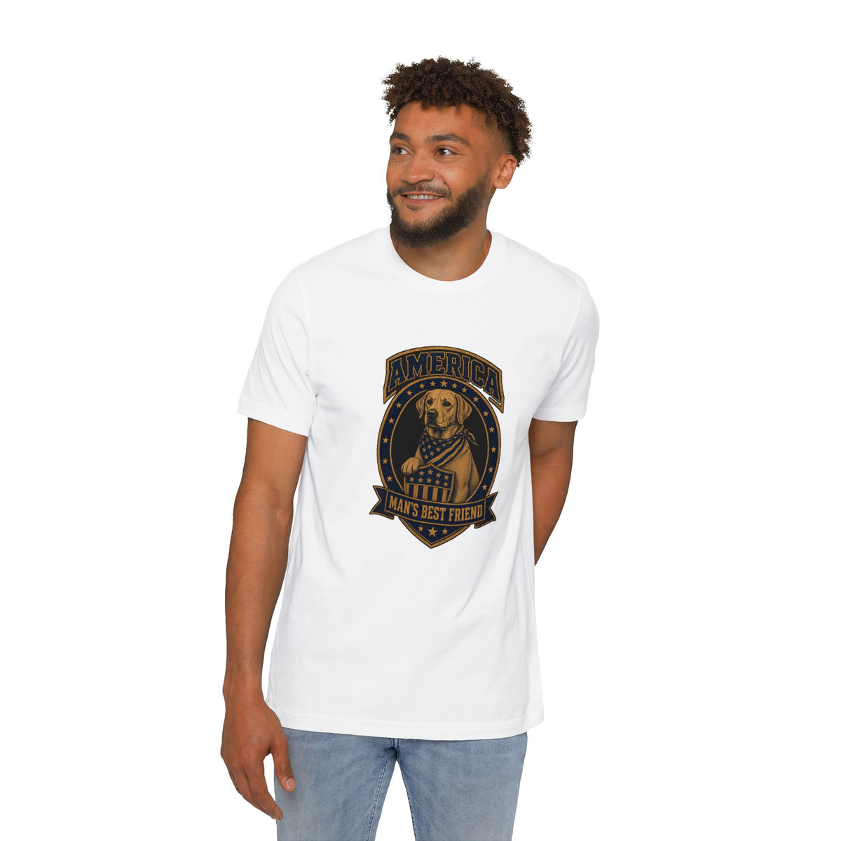 America Man's Best Friend Badge Lightweight Tee