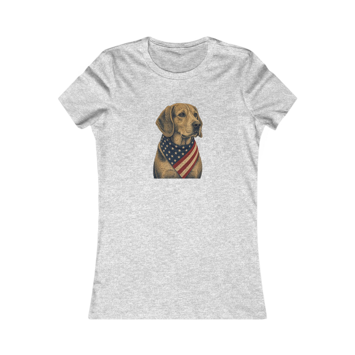 Patriotic Beagle American Flag Bandana Women's Slim Fit Tee