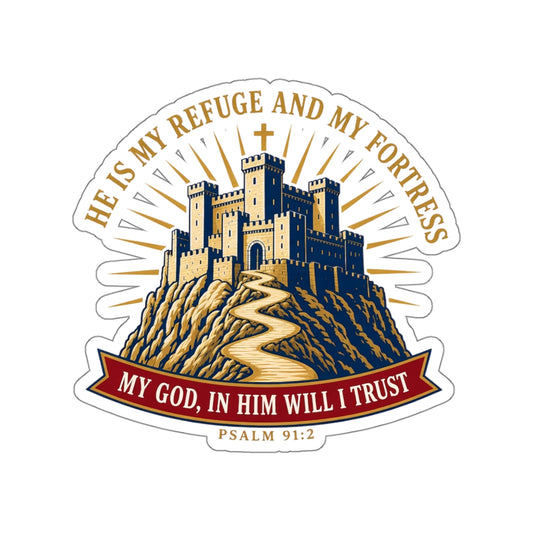 Refuge & Fortress Psalm 91:2 Die-Cut Sticker