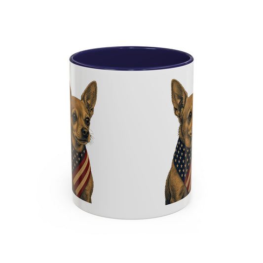 Patriotic Chihuahua Accent Mug