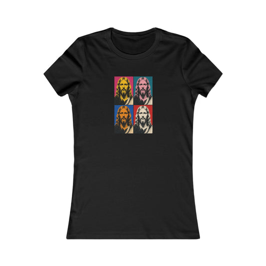 Jesus Pop Art Grid Women's Slim Fit Tee