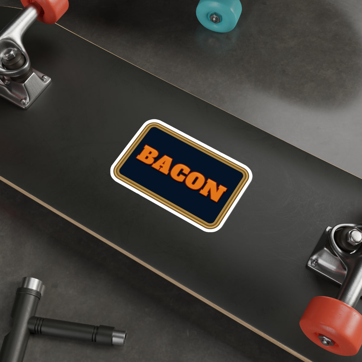 BACON Orange Block Die-Cut Sticker