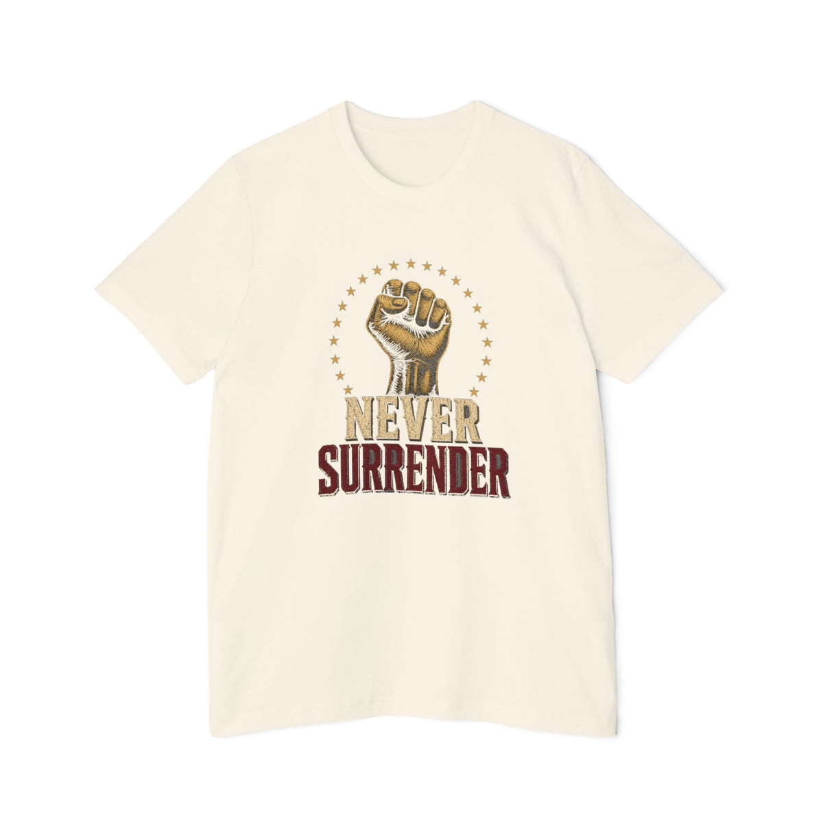 Never Surrender Gold Fist Lightweight Tee