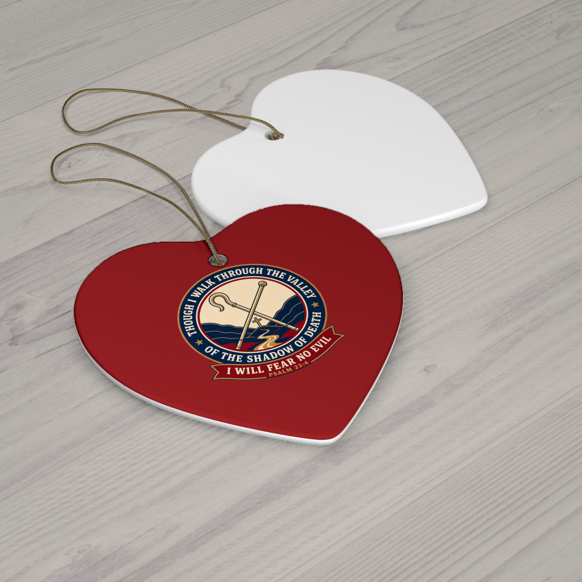 Fear No Evil Psalm 23:4 Ceramic Christmas Ornament