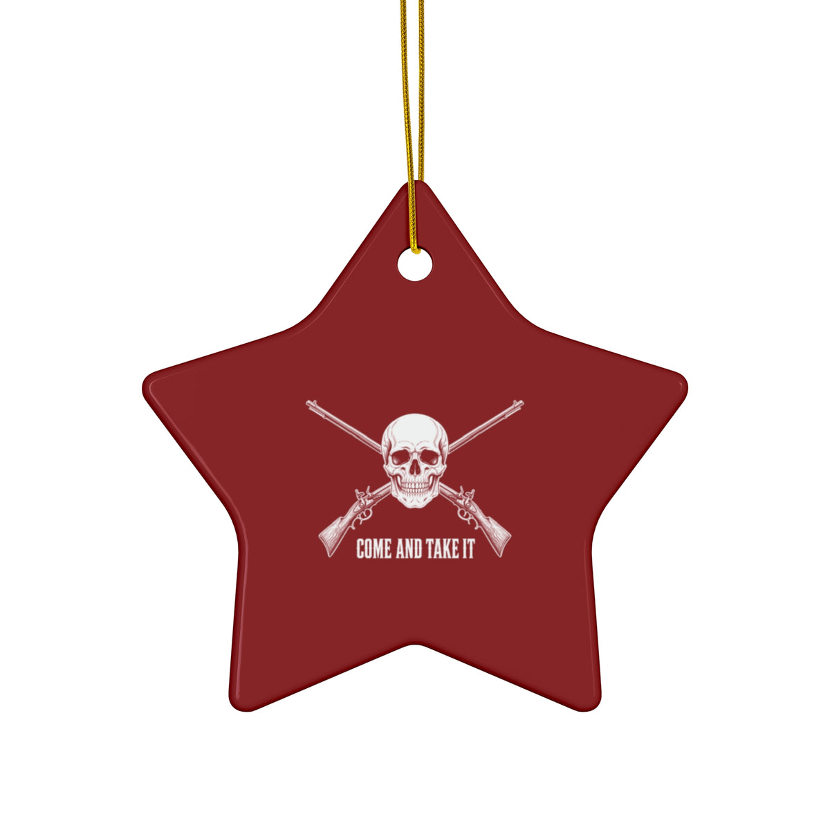 Come and Take It Jolly Roger Ceramic Christmas Ornament