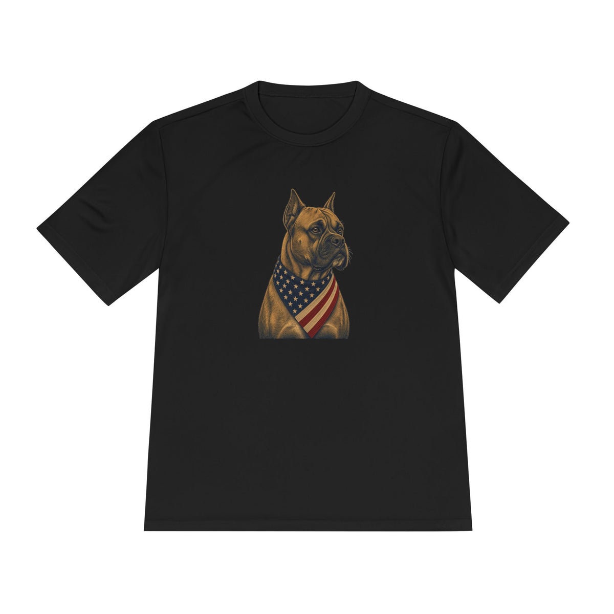 Patriotic Boxer American Flag Bandana Men's Dry-Fit Performance Tee