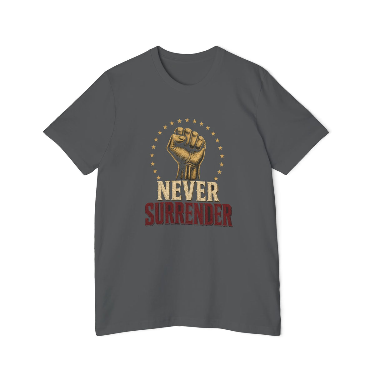 Never Surrender Gold Fist Lightweight Tee