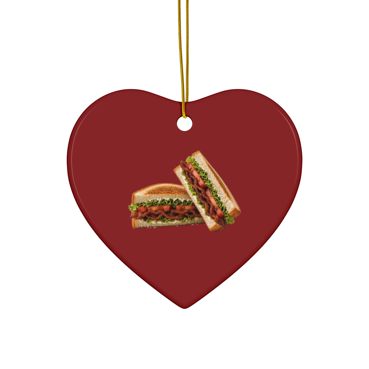 BLT Bacon Sandwich Ceramic Christmas Ornament
