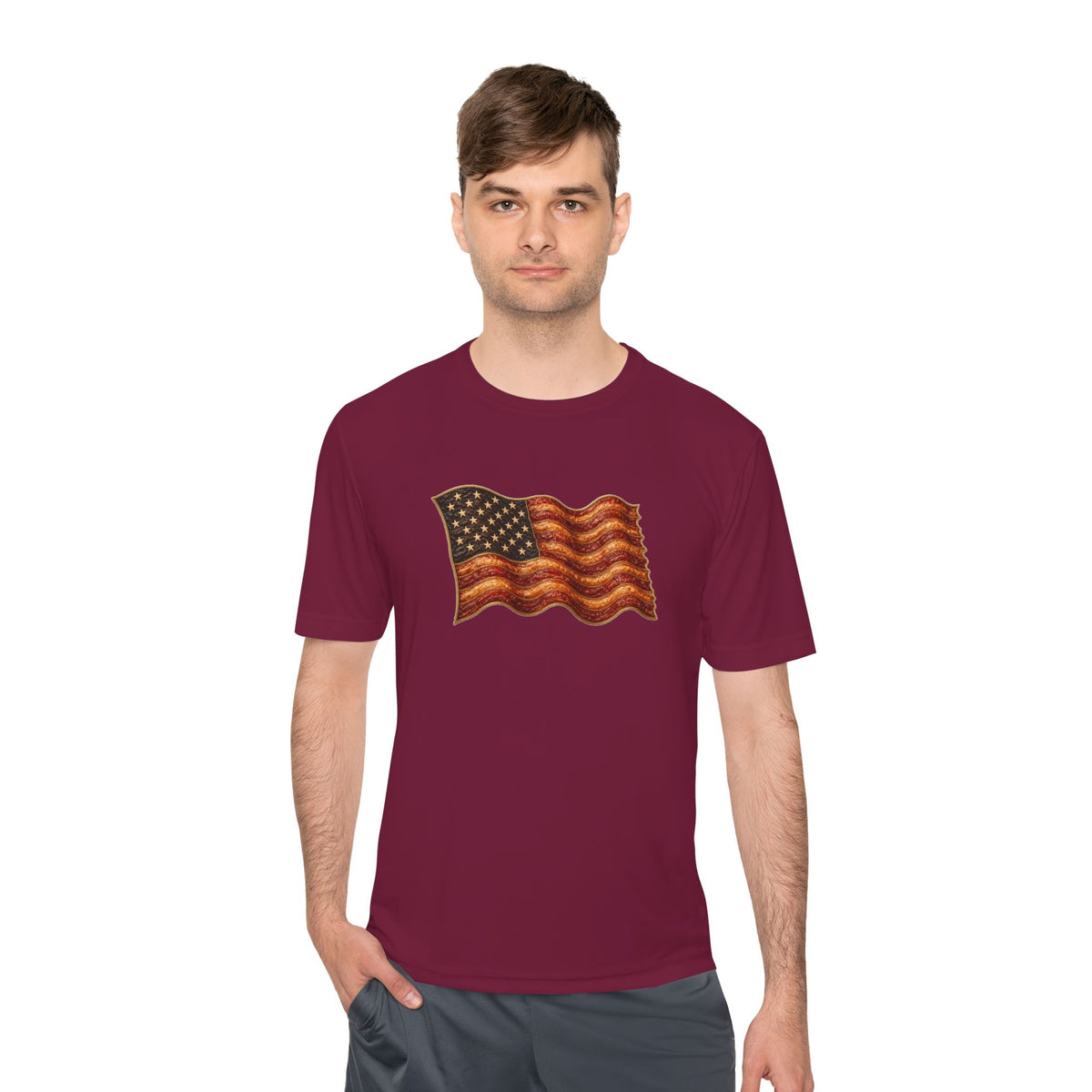 Bacon Flag Men's Dry-Fit Performance Tee
