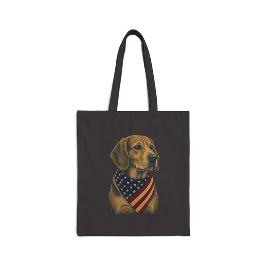 Beagle Patriotic Pup Canvas Tote Bag