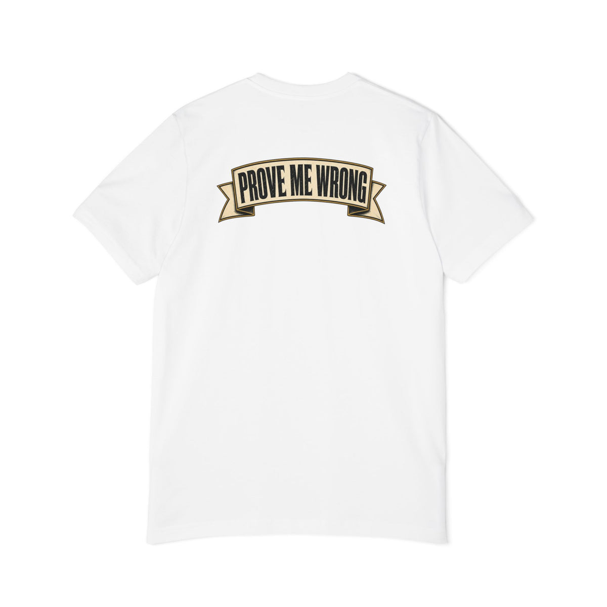 Charlie Kirk Prove Me Wrong Lightweight Tee in White – flat back