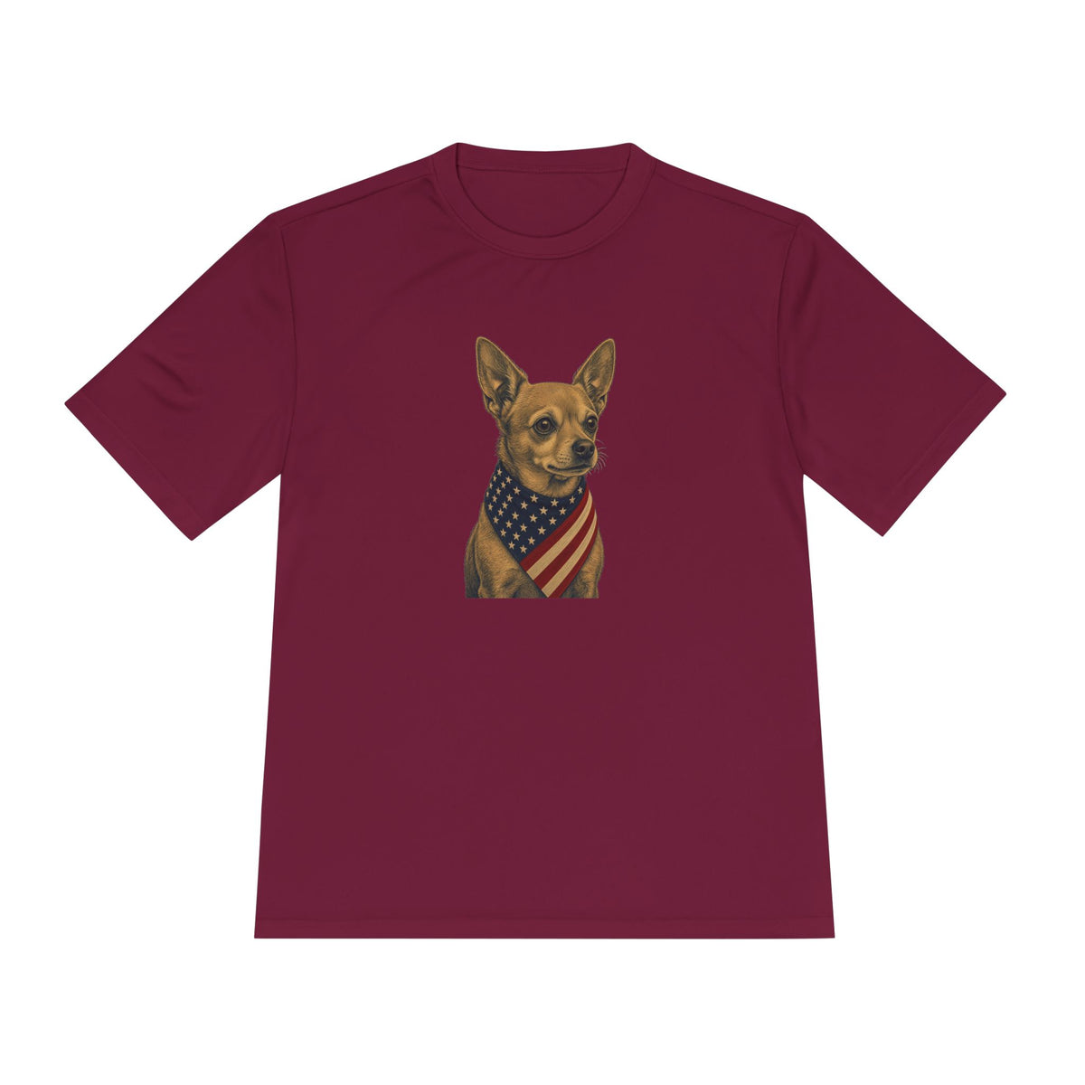 Patriotic Chihuahua American Flag Bandana Men's Dry-Fit Performance Tee