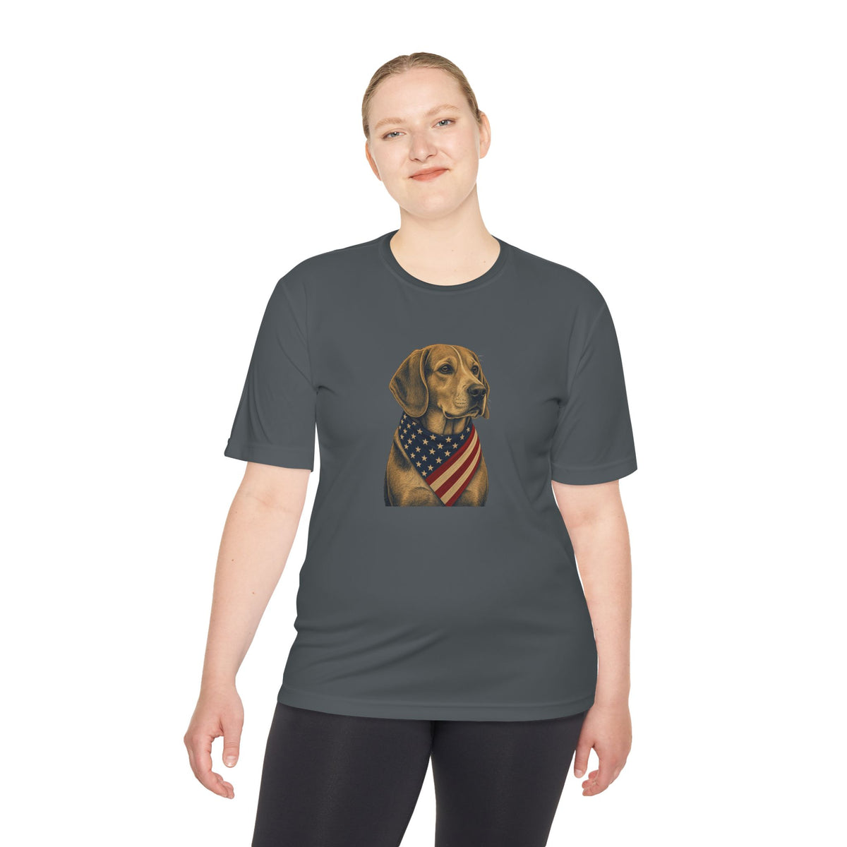 Patriotic Beagle American Flag Bandana Men's Dry-Fit Performance Tee