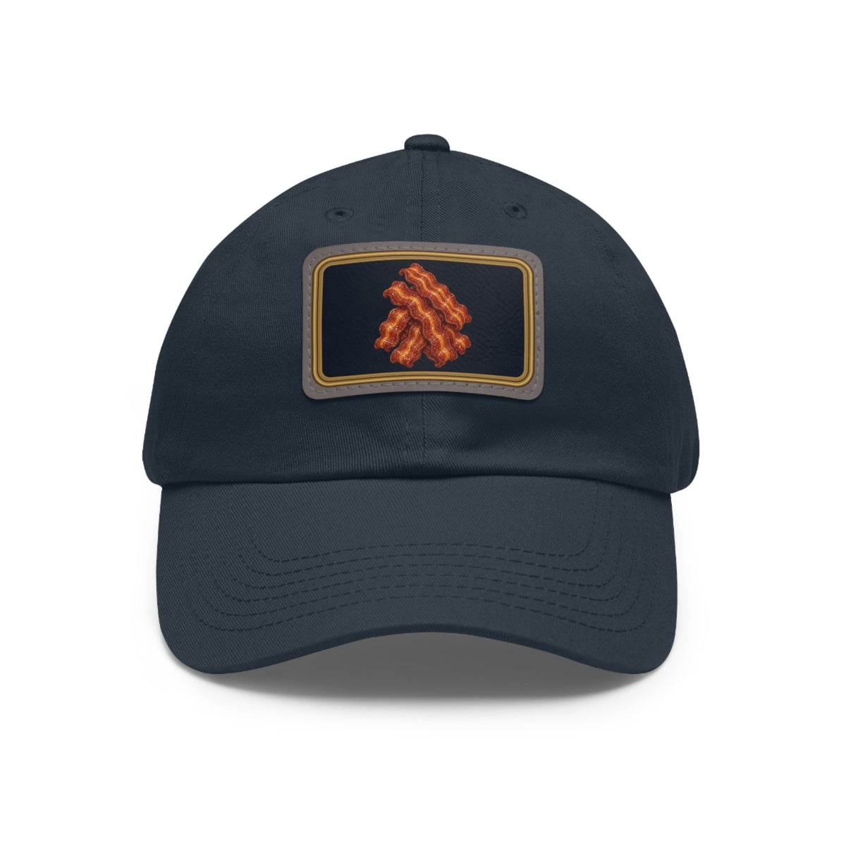Bacon Pile Faux Leather Patch Dad Hat