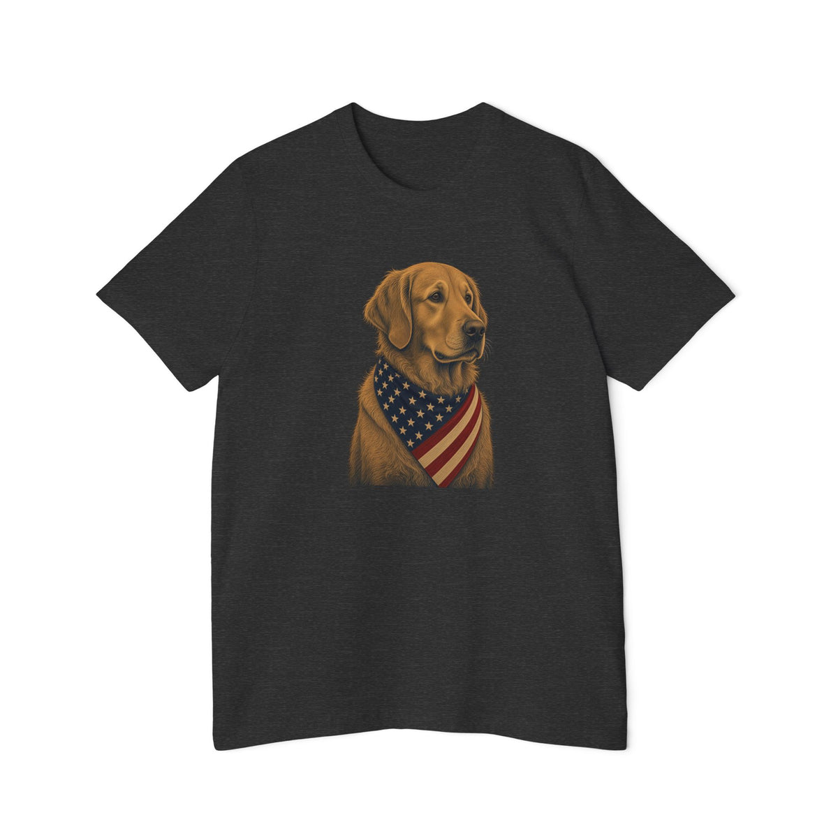 Patriotic Golden Retriever American Flag Bandana Lightweight Tee