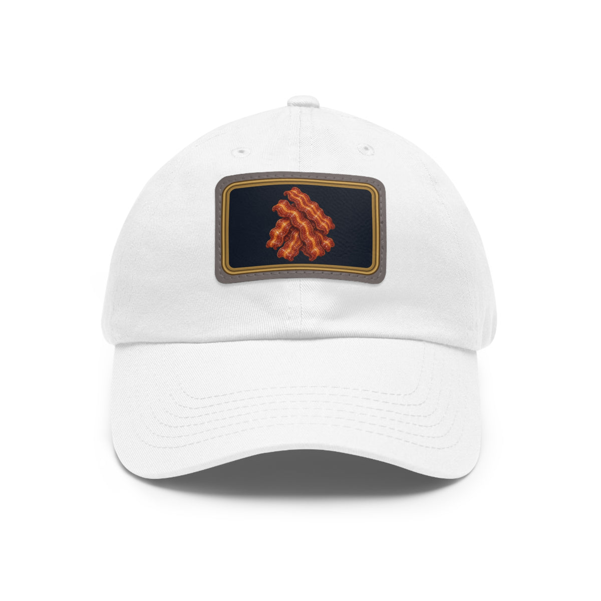 Bacon Pile Faux Leather Patch Dad Hat