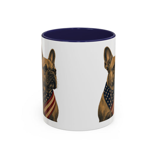 Patriotic French Bulldog Accent Mug