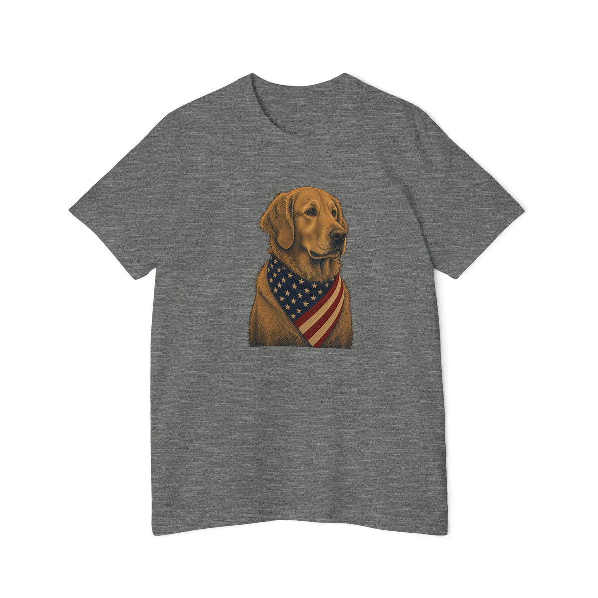 Patriotic Golden Retriever American Flag Bandana Lightweight Tee