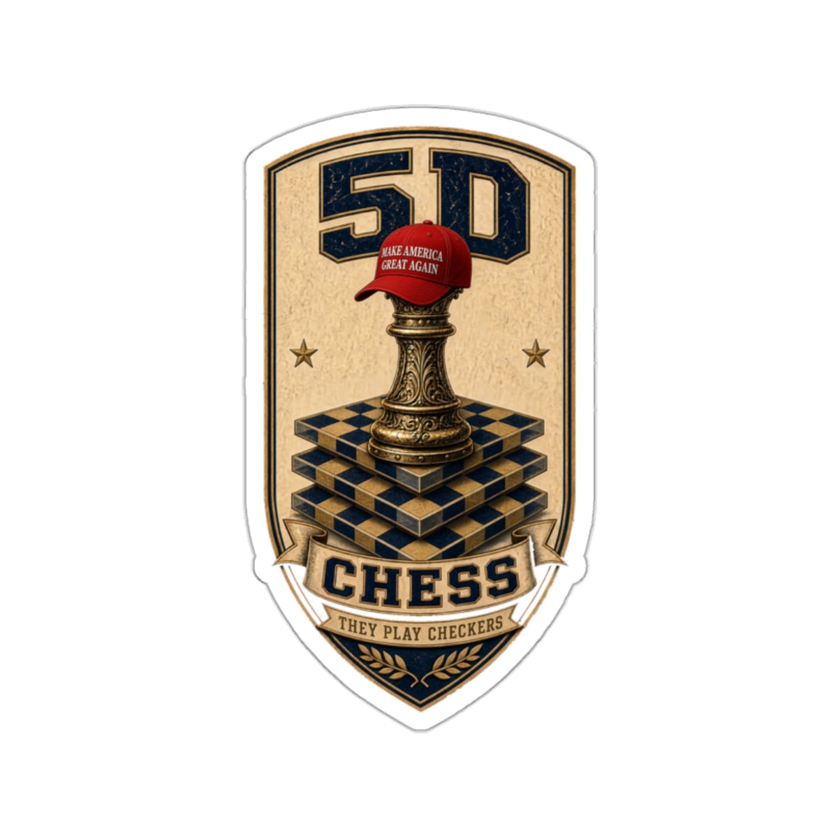 5D Chess Badge Die-Cut Sticker