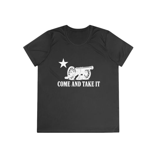 Come and Take It Cannon Women's Dry-Fit Performance Tee - Dark Colors
