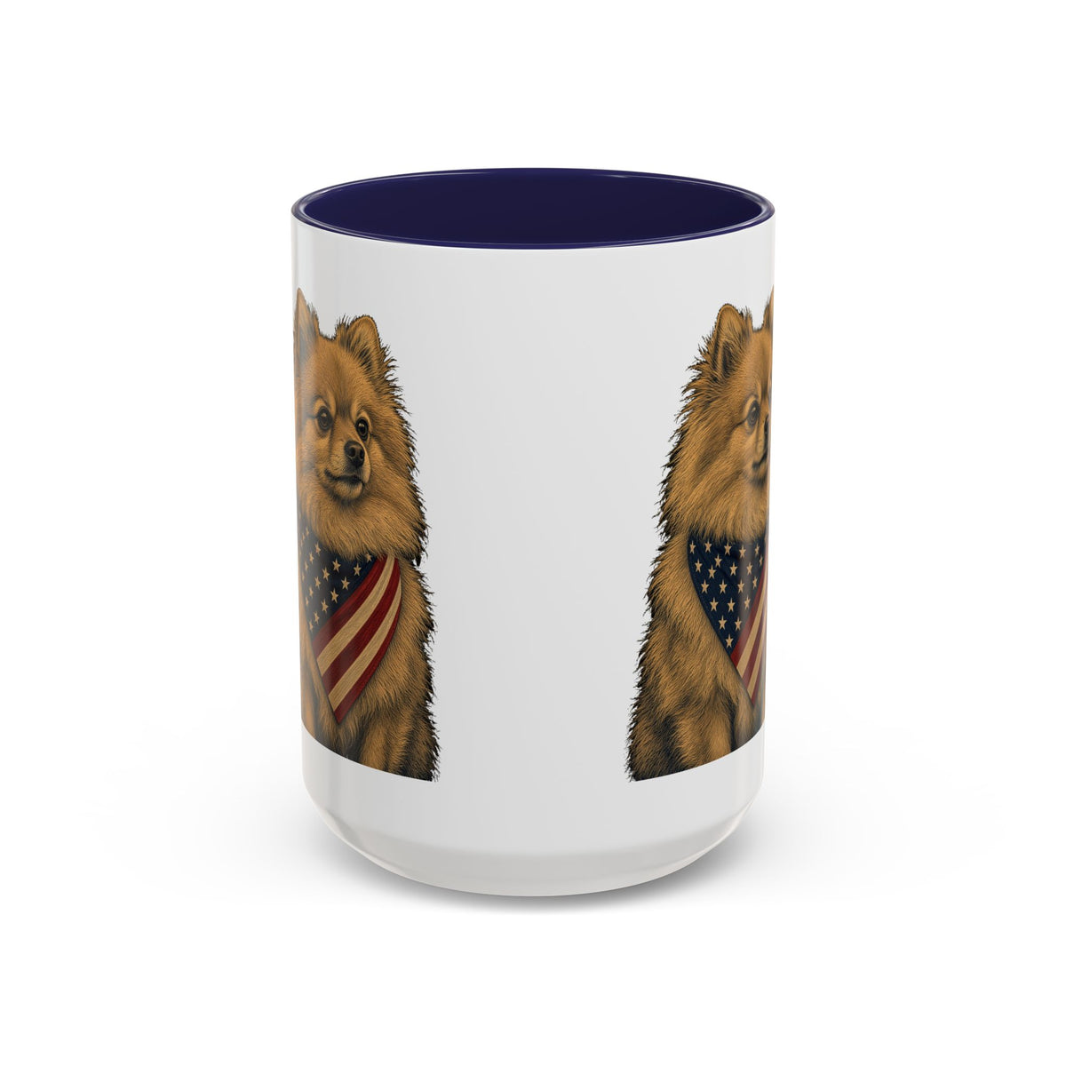 Patriotic Pomeranian Accent Mug