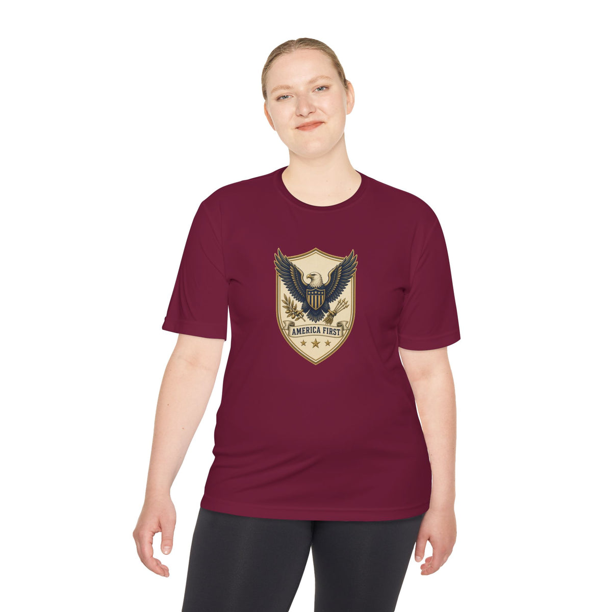 America First Badge Men's Dry-Fit Performance Tee