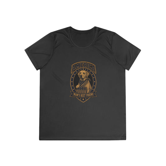 America Man's Best Friend Badge Women's Dry-Fit Performance Tee