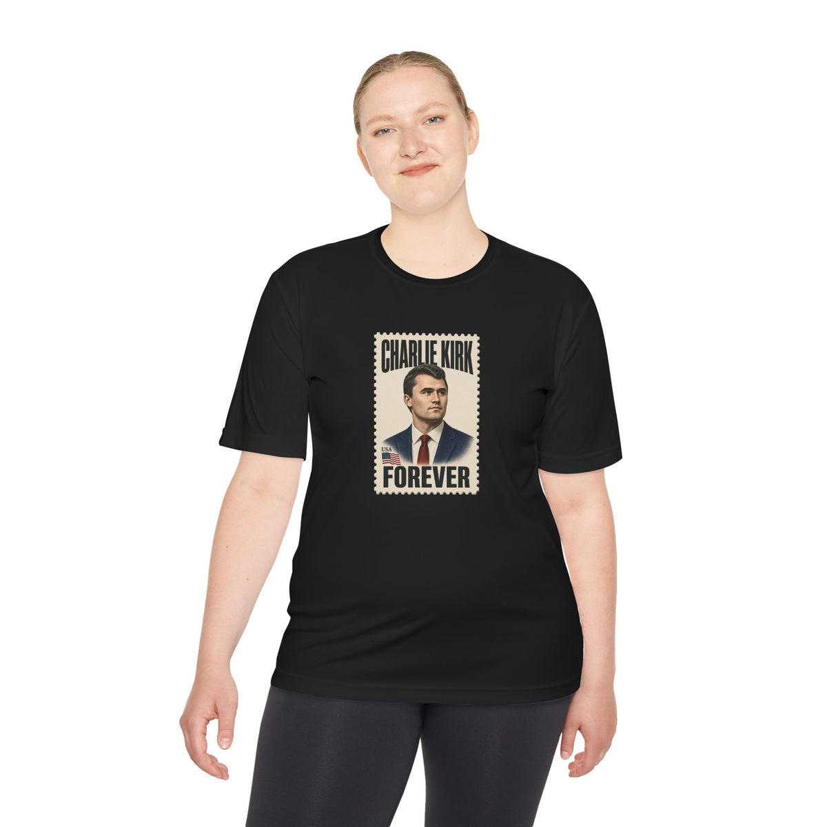 Charlie Kirk Forever Stamp Men's Dry-Fit Performance Tee