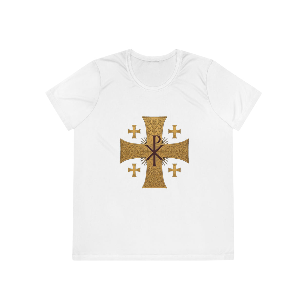 Chi-Rho Jerusalem Cross Women's Dry-Fit Performance Tee