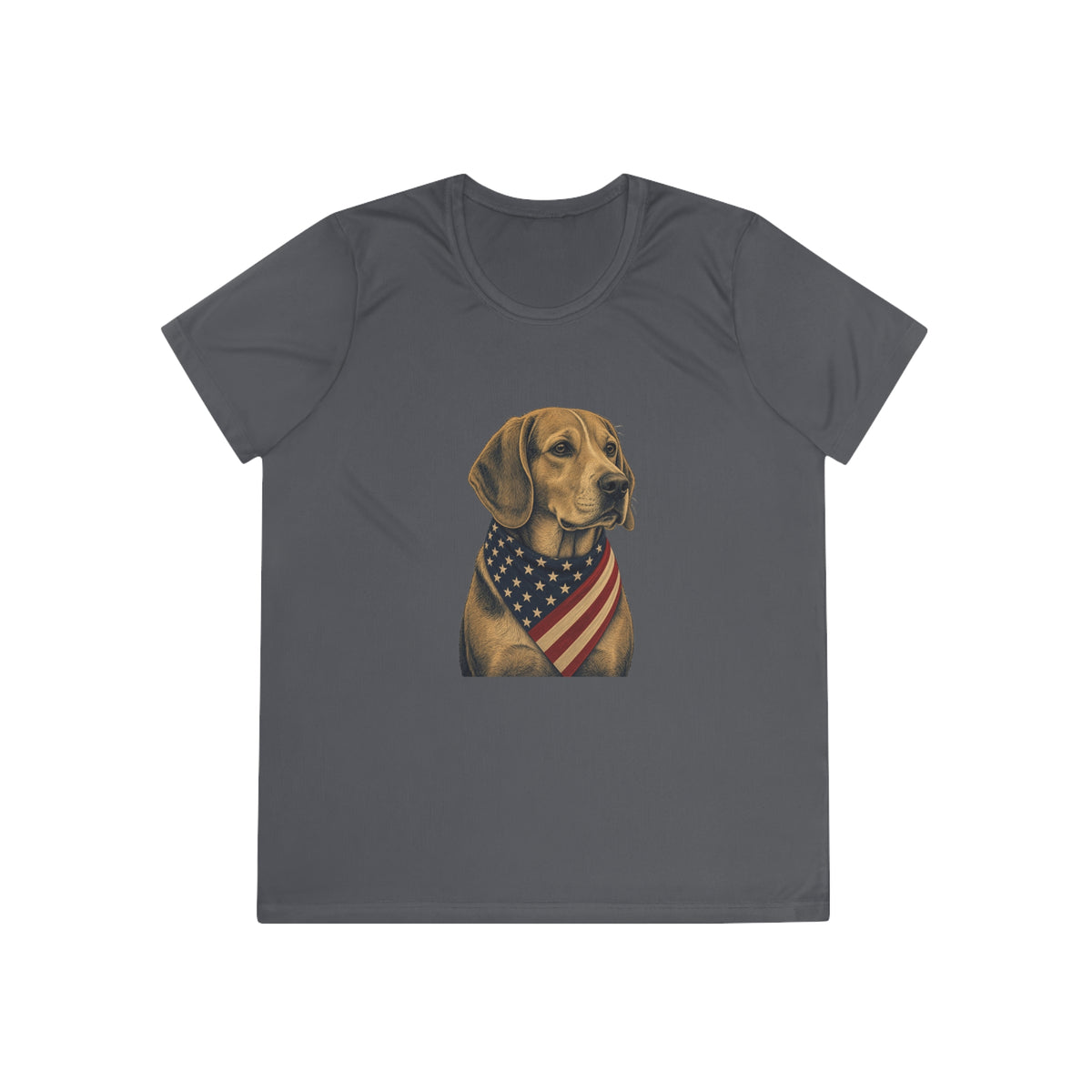 Patriotic Beagle American Flag Bandana Women's Dry-Fit Performance Tee