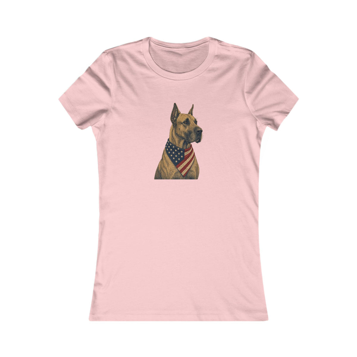 Patriotic Great Dane American Flag Bandana Women's Slim Fit Tee