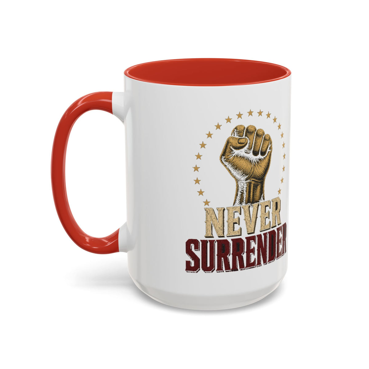 Never Surrender Accent Mug