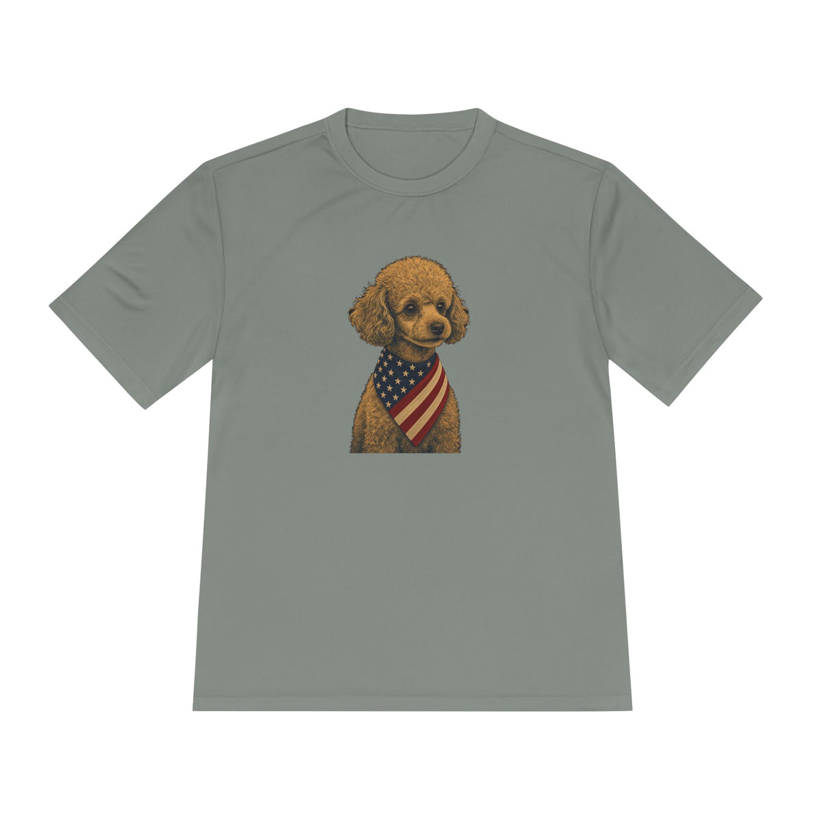 Patriotic Toy Poodle American Flag Bandana Men's Dry-Fit Performance Tee