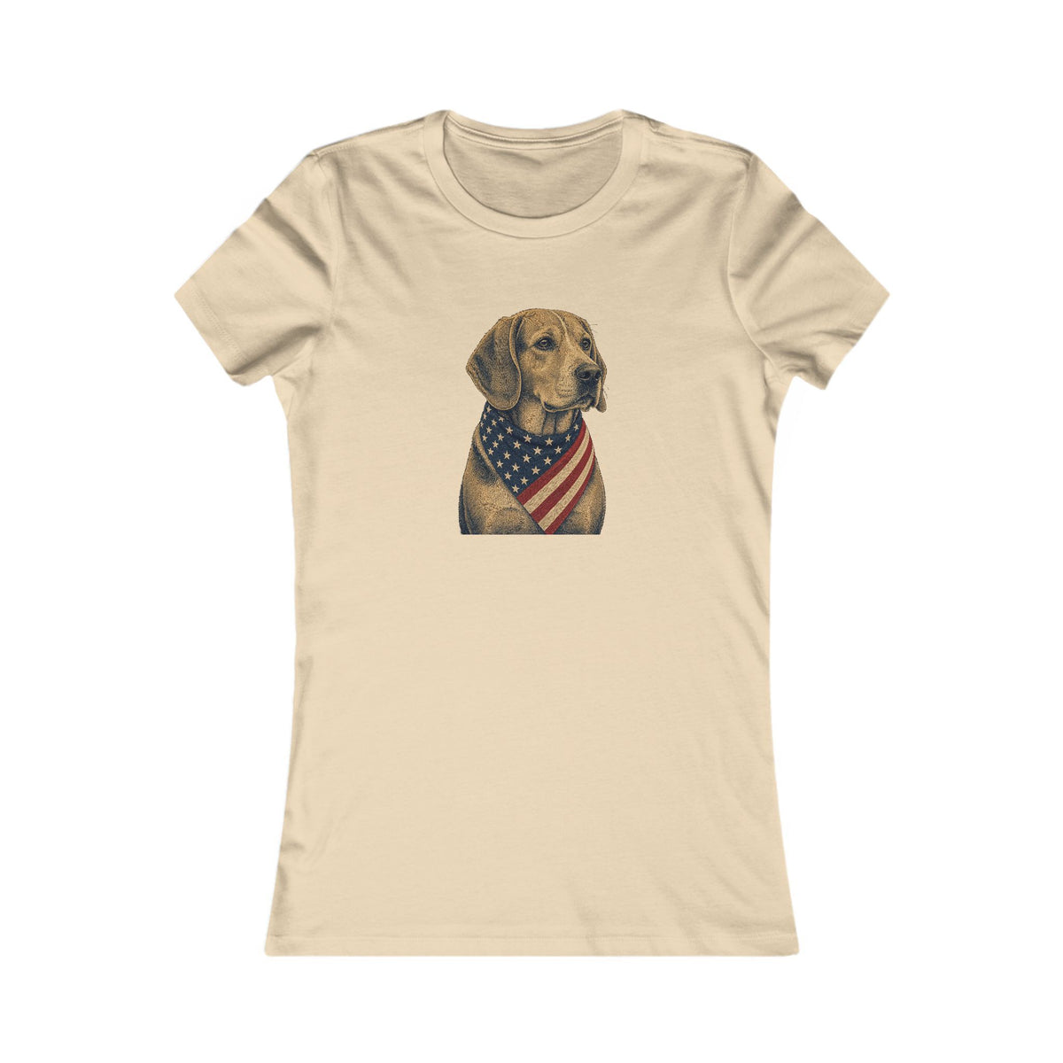 Patriotic Beagle American Flag Bandana Women's Slim Fit Tee