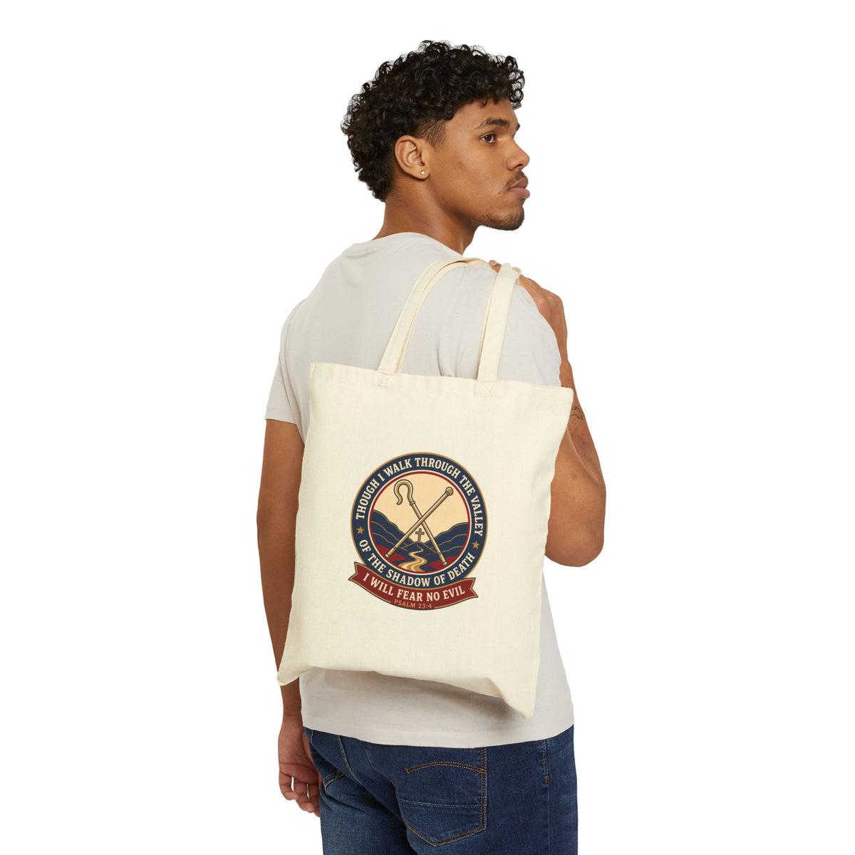 Fear No Evil Psalm 23:4 Canvas Tote Bag