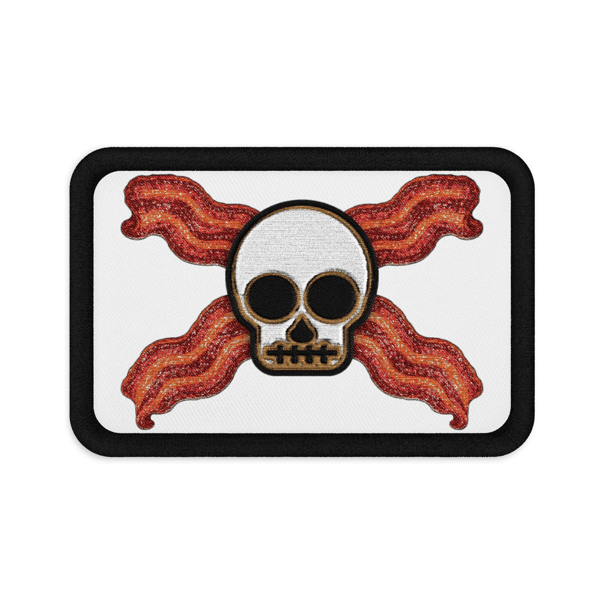 Bacon Jolly Roger Embroidered Velcro Patch